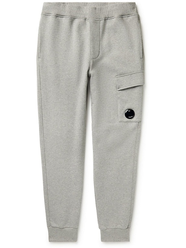 Photo: C.P. Company - Tapered Logo-Embellished Cotton-Jersey Sweatpants - Gray
