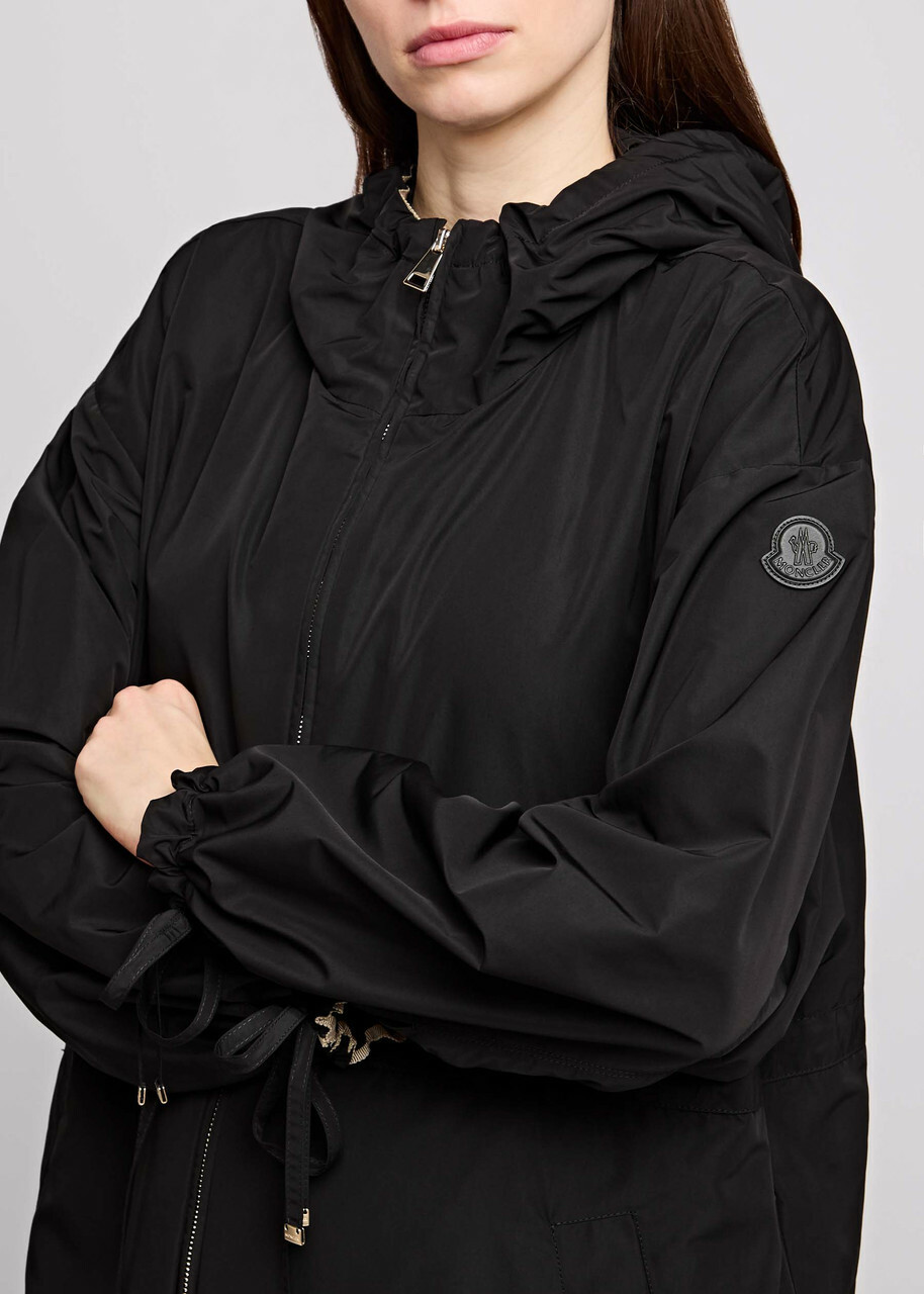 Moncler Shaverne Hooded Shell Parka Black
