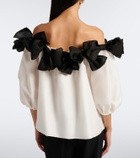 Carolina Herrera Bow-detail off-shoulder silk top