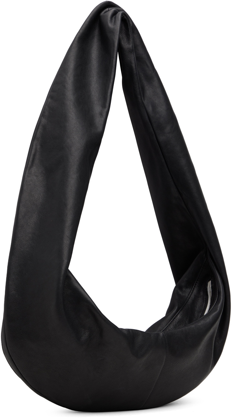 Gabriela Coll Garments Black No.297 Small Crossed Leather Bag