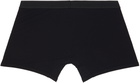 Versace Black Cotton Ribbed Long Boxer Briefs