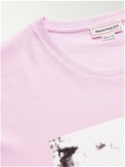 Alexander McQueen - Printed Cotton-Jersey T-Shirt - Pink