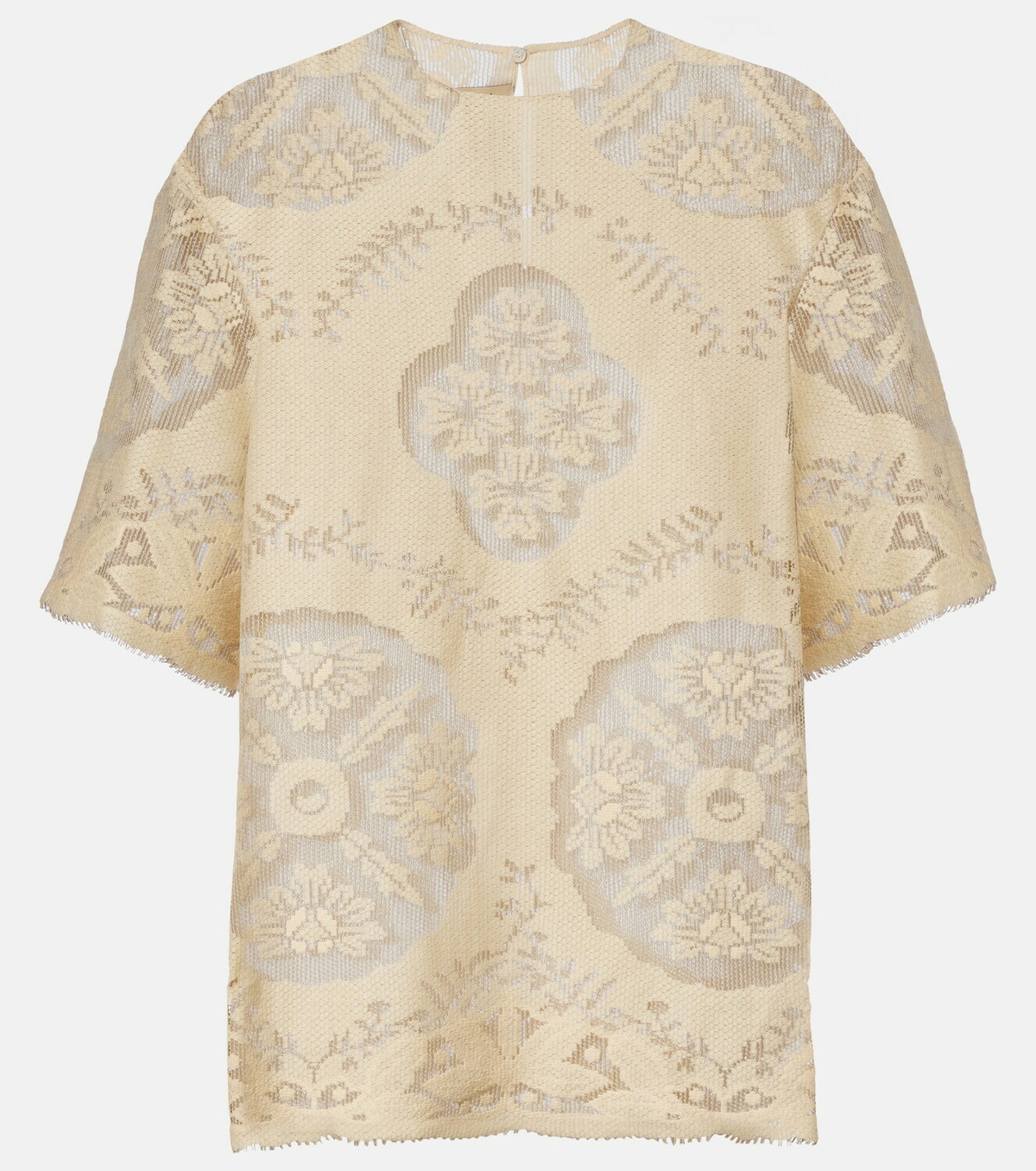 Valentino Floral knitted cotton-blend top