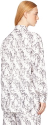 Burberry White Mythical Alphabet Silk Logo Shirt
