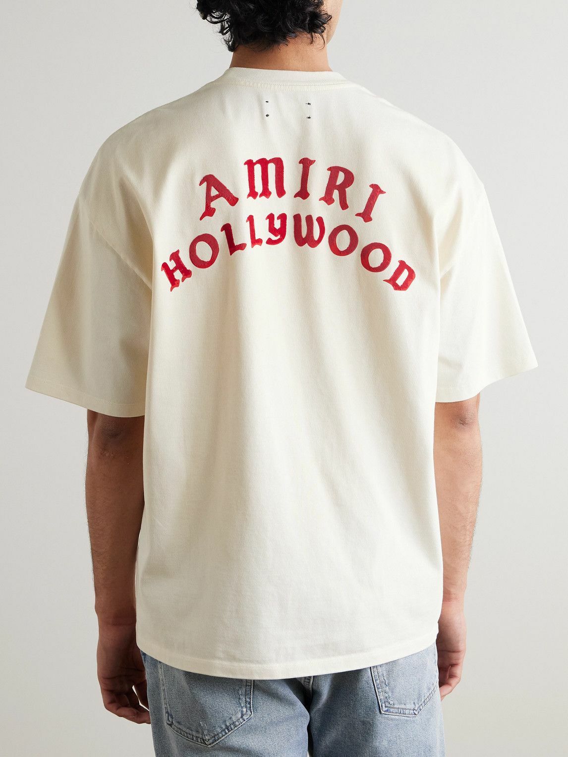 AMIRI - Hollywood Logo-Print Cotton-Jersey T-Shirt - Neutrals Amiri