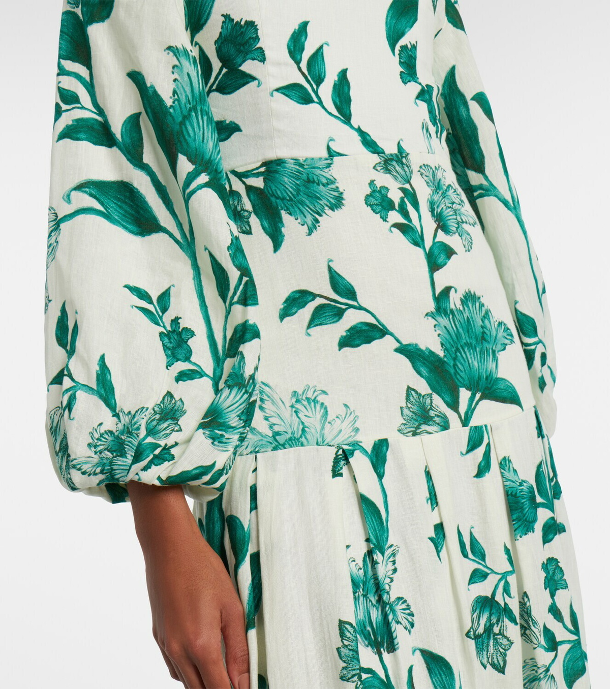 Agua by Agua Bendita Senlis printed off-shoulder linen maxi dress