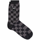 ICECREAM Men's Checker Flag Sock in Black