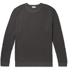 Schiesser - Ernst Waffle-Knit Cotton Sweatshirt - Dark gray