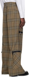 Burberry Brown Check Silk Blend Cargo Pants
