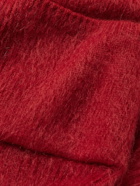 TOM FORD - Shawl-Collar Wool, Silk and Mohair-Blend Cardigan - Red