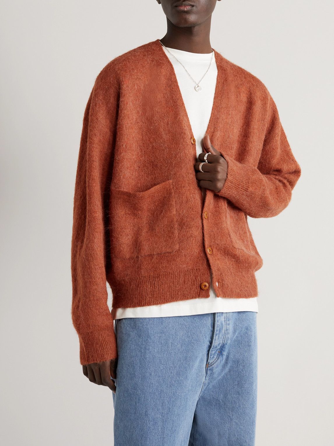 ICECREAM - Popsicle Jacquard-Knit Cardigan - Brown ICECREAM