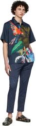 Etro Navy Tropical Print Shirt