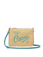 MC2 Saint Barth Parisienne Straw Pouch Bag With Capri Embroidery