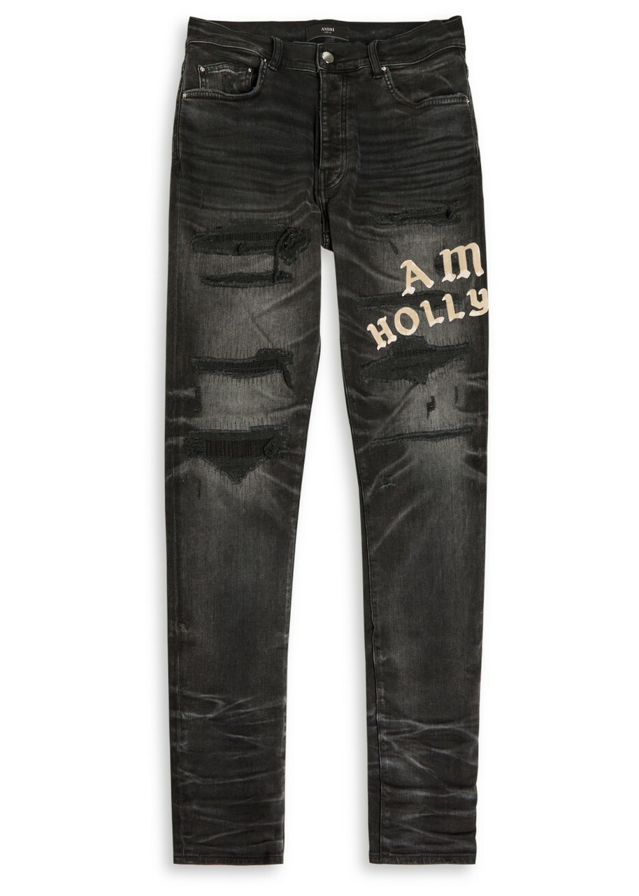Amiri Hollywood Stretch-denim Slim-leg Jeans Black Amiri