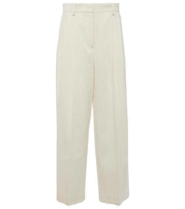 Photo: Toteme High-rise silk and cotton wide-leg pants