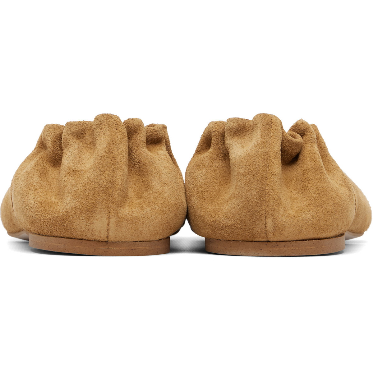 A.P.C. Beige Suede Ballerina Flats