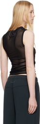 MM6 Maison Margiela Black Elastic Jersey Mesh Tank Top