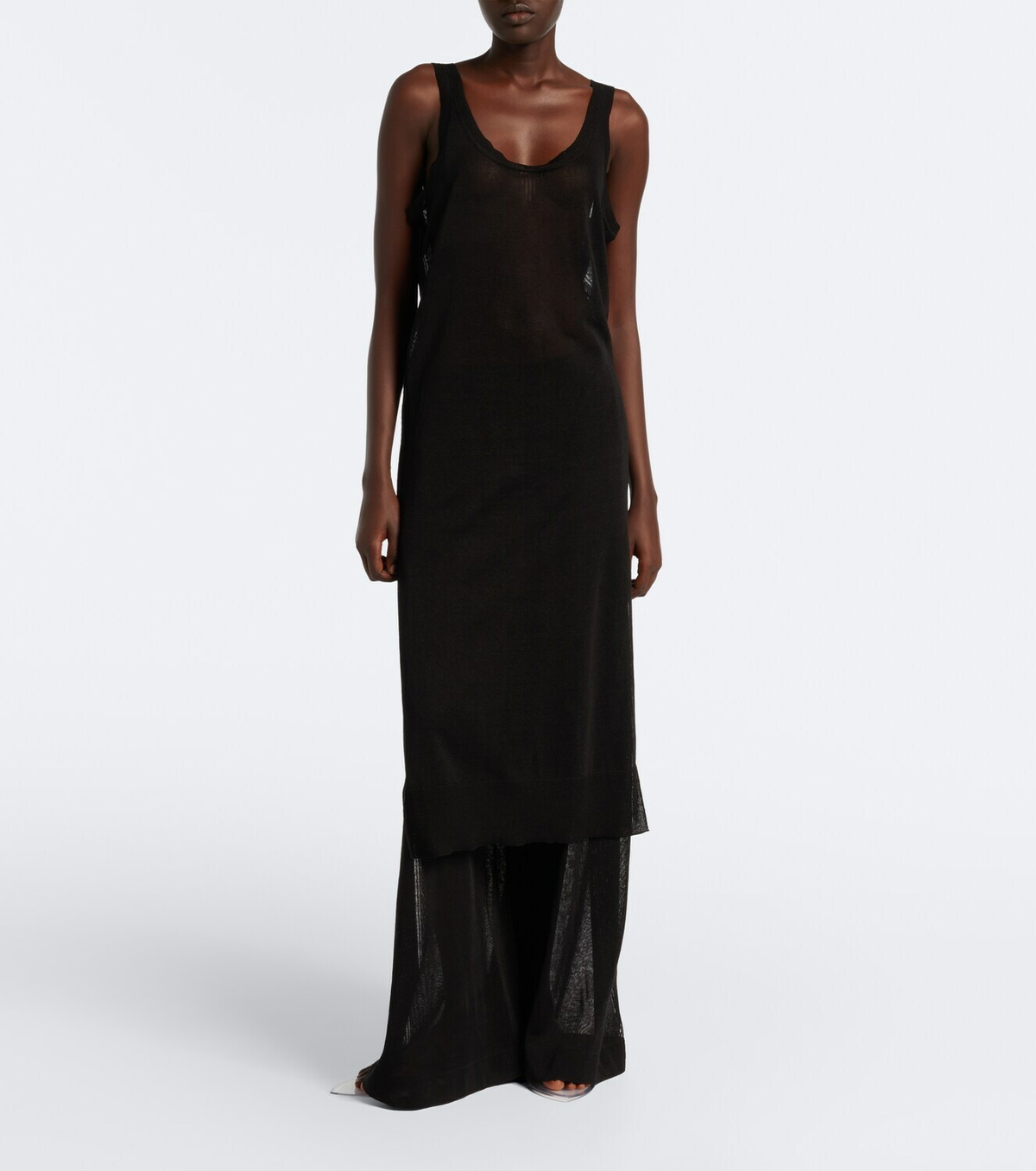 Alaïa Semi-sheer linen and silk midi dress