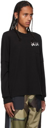 Sacai Black KAWS Edition Embroidery Long Sleeve T-Shirt