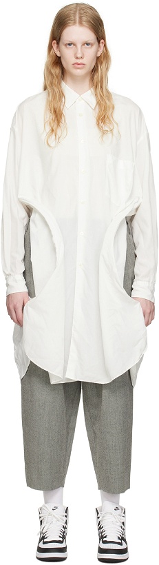 Photo: Comme des Garçons Homme Plus White Cutout Midi Dress