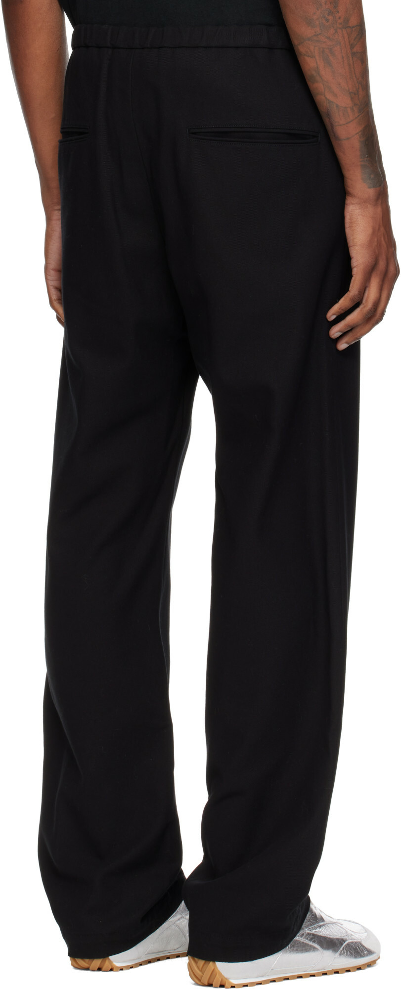 Maison MIHARA YASUHIRO Black Twill Flare Trousers