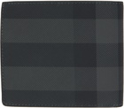 Burberry Black & Gray Check Wallet