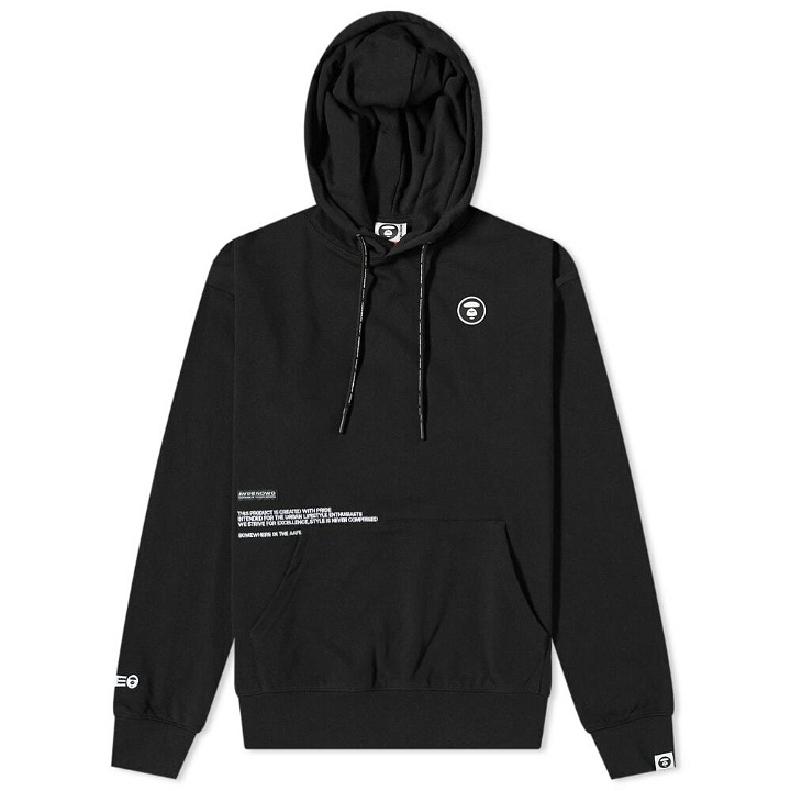 Photo: AAPE Men's Now Silicone Logo Popover Hoody in Black