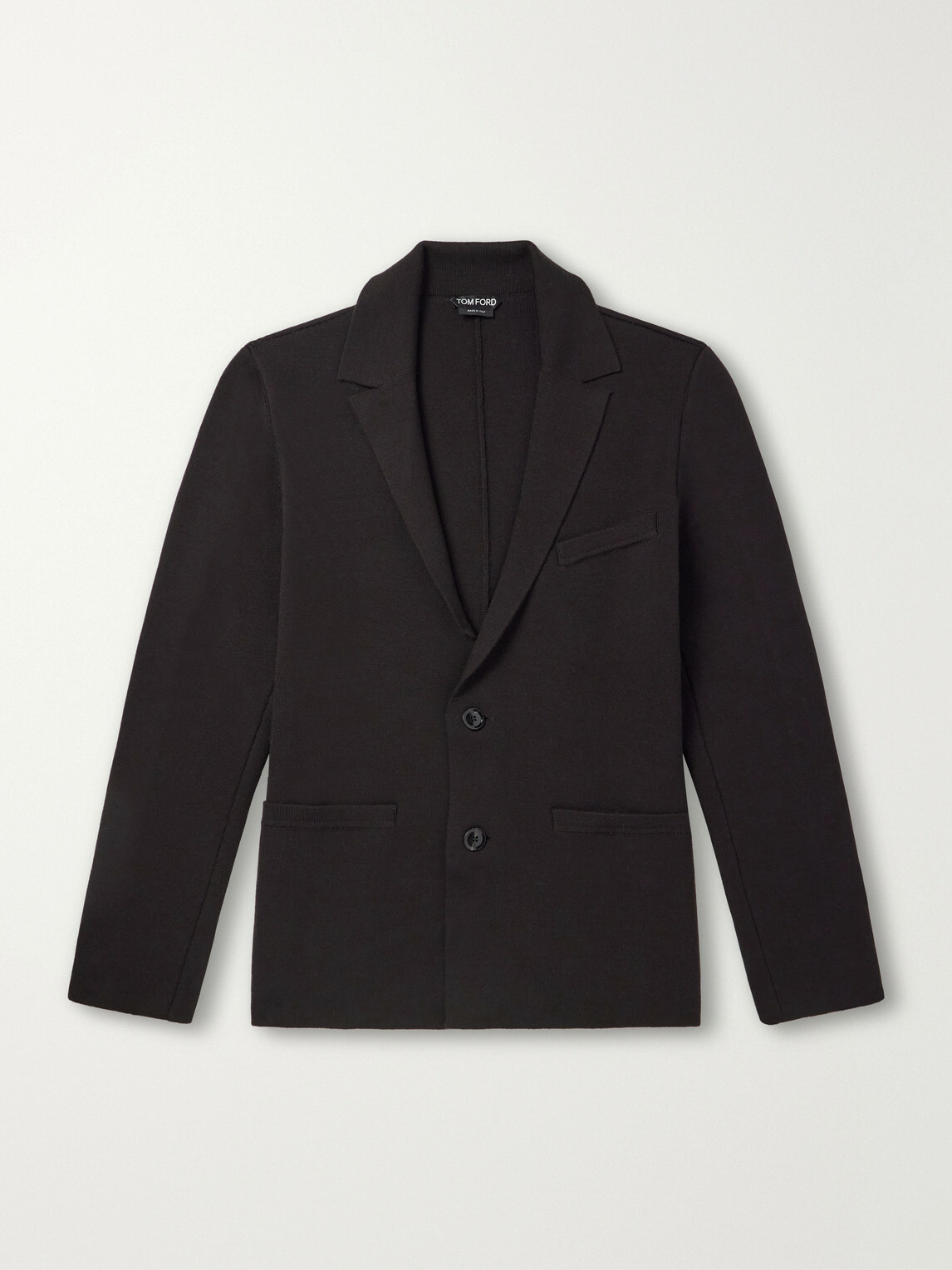TOM FORD - Knitted Wool-Blend Blazer - Brown