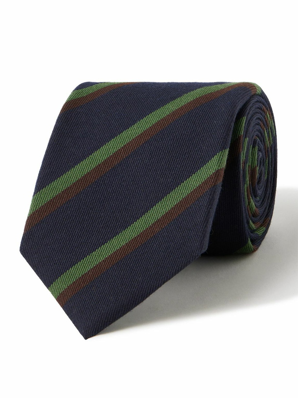 Photo: Kingsman - Drake's 7.5cm Striped Silk-Jacquard Tie