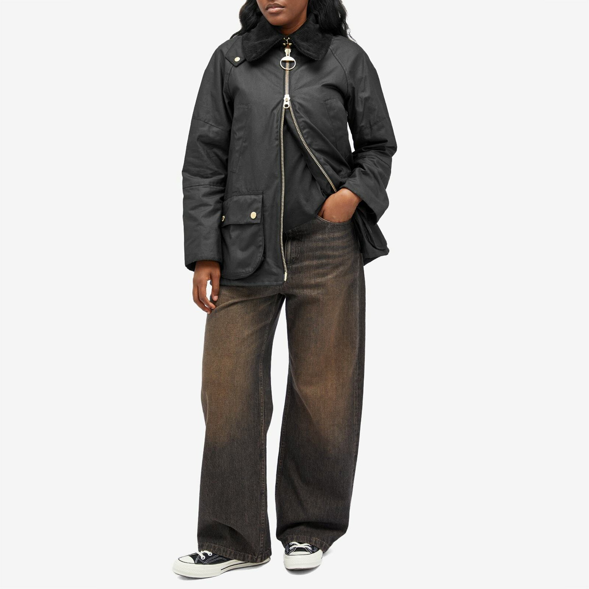 Barbour Women's Allerston Wax Jacket in Black/Classic