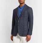 Canali - Slim-Fit Knitted Cotton Blazer - Blue