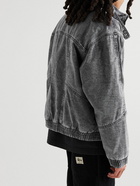 Isabel Marant - Jonas Padded Fleece-Back Denim Bomber Jacket - Gray