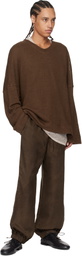 Aviva Jifei Xue Brown Drawstring Lounge Pants