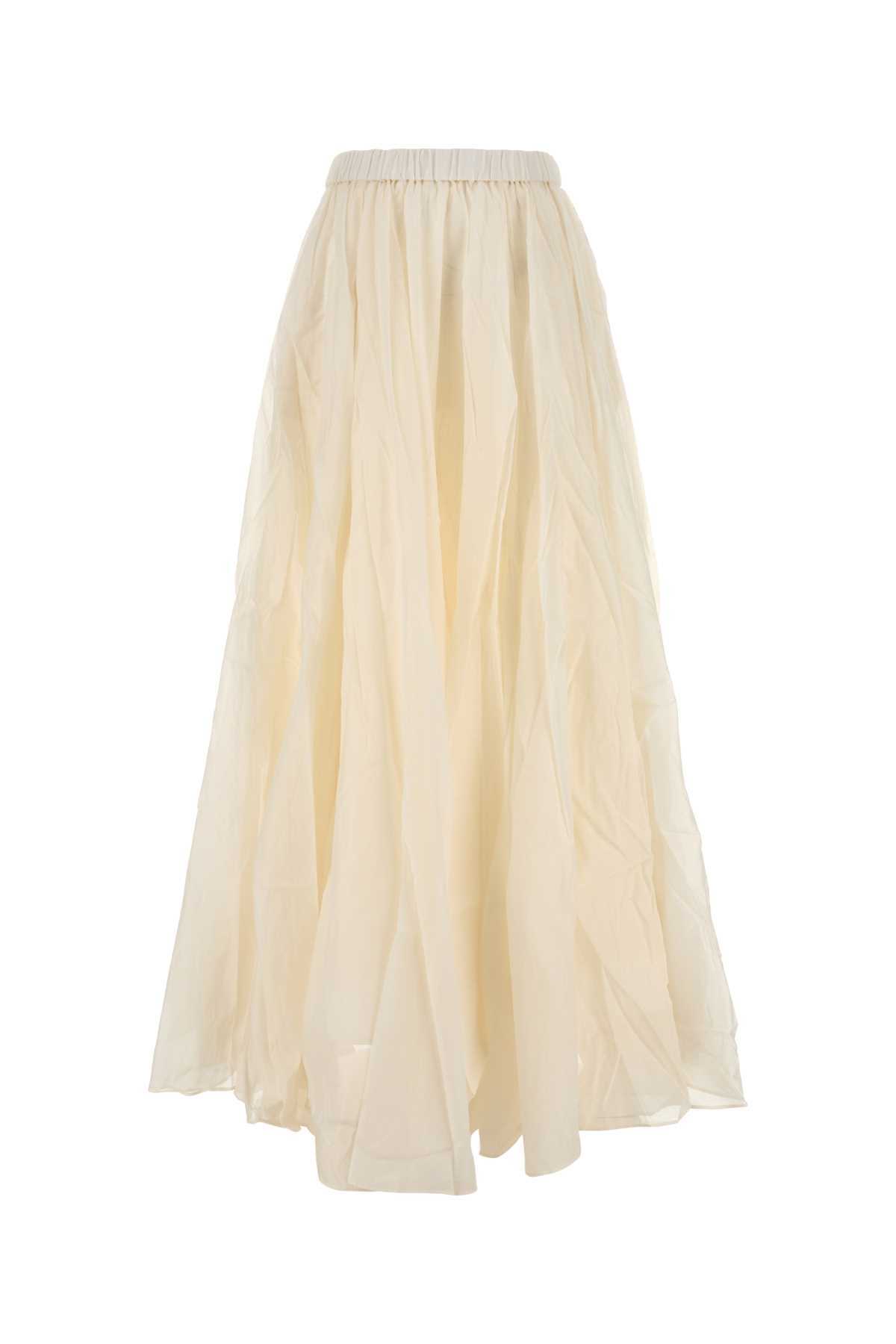 Ivory Cotton Blend Skirt