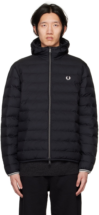 Photo: Fred Perry Black Quilted Jacket