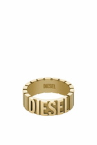 Diesel Gold-tone stainless steel ring - Rings - Unisex - Gold
