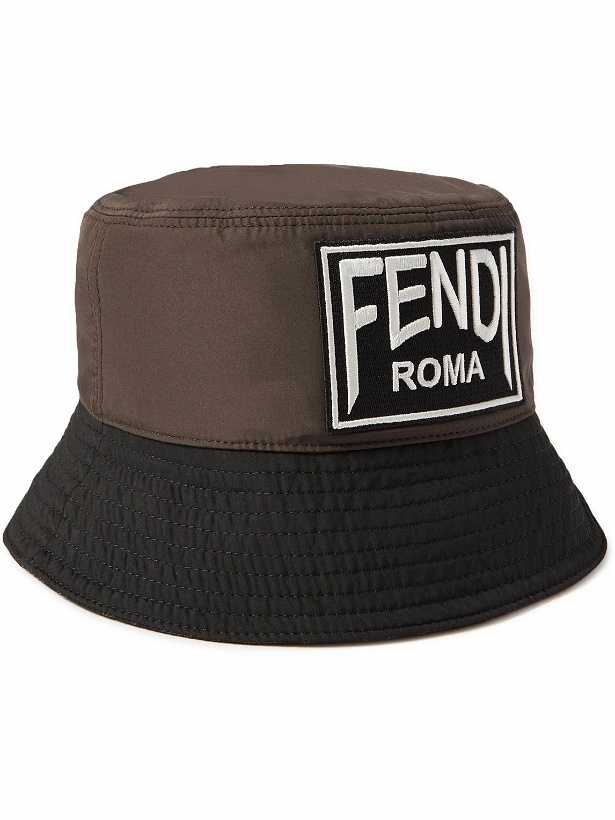 Photo: Fendi - Logo-Appliquéd Canvas Bucket Hat - Brown