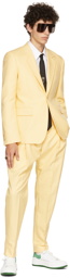 Alexander McQueen Yellow One Pleat Panama Trousers