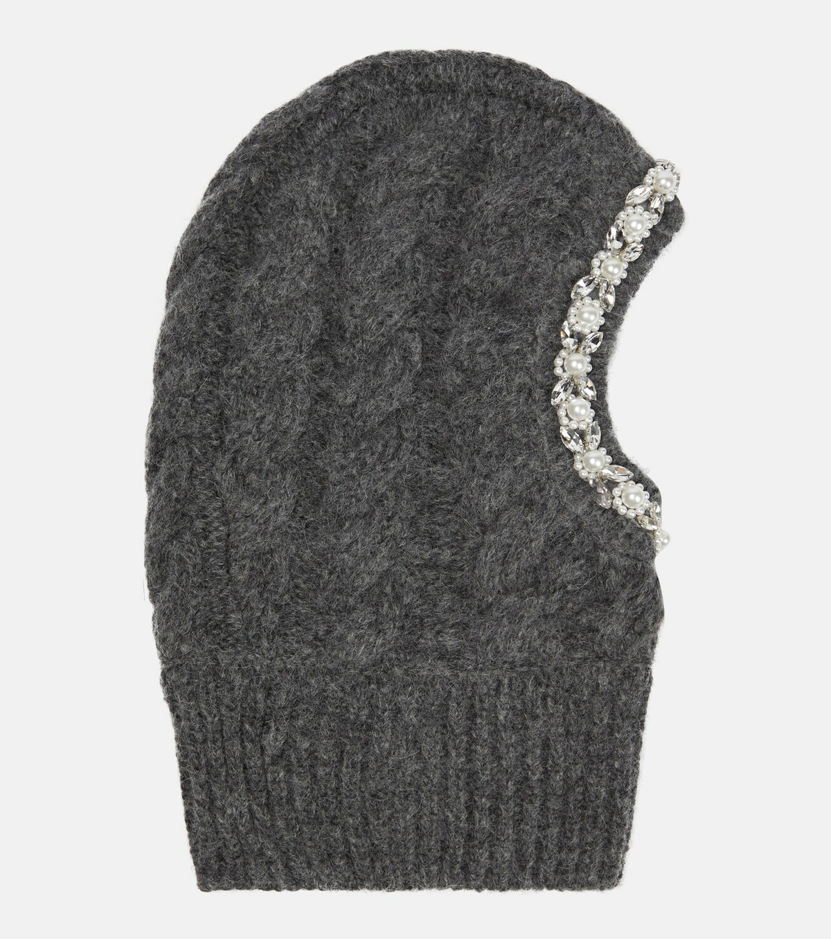 Simone Rocha - Embellished alpaca wool-blend ski mask Simone Rocha
