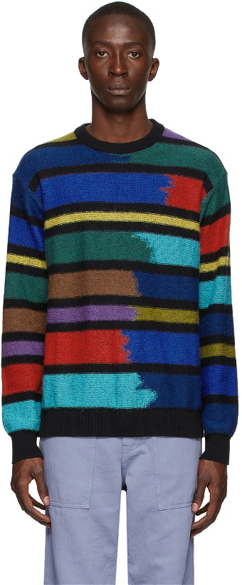 Photo: PS by Paul Smith Black & Multicolor Mixed Stripe Sweater