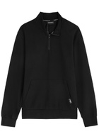 Emporio Armani Half-zip Stretch-jersey Sweatshirt Black