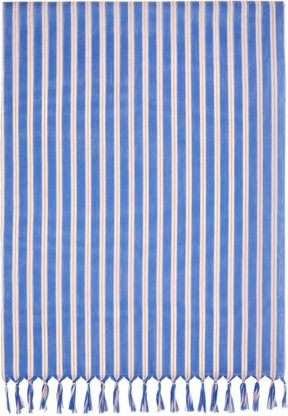 Photo: ISSEY MIYAKE Navy December Generic Stripes Stole Scarf