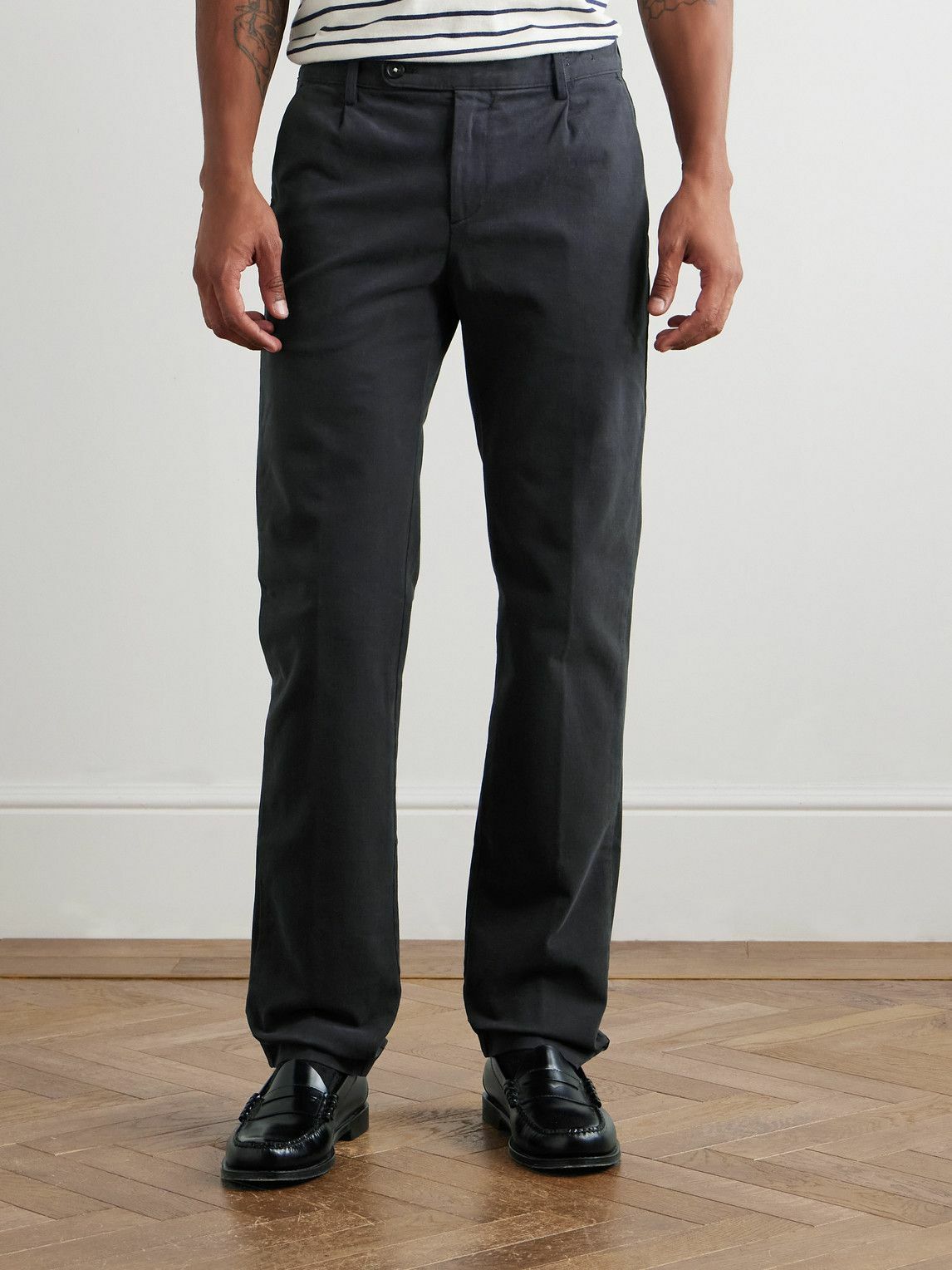 Massimo Alba - Straight-Leg Stretch-Cotton Gabardine Trousers - Gray