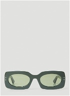 Clean Waves - Inez & Vinoodh Low Rectangle Sunglasses in Green