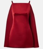 Givenchy Sliced caped silk duchess satin minidress