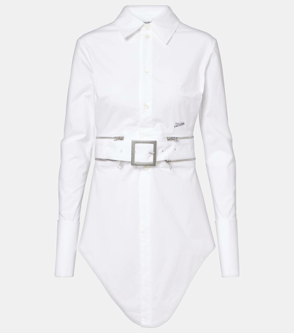 Jean Paul Gaultier Belted cotton-blend shirt dress