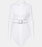 Jean Paul Gaultier Belted cotton-blend shirt dress