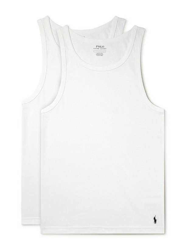 Photo: Polo Ralph Lauren - Two-Pack Logo-Embroidered Cotton-Jersey Tank Tops - White