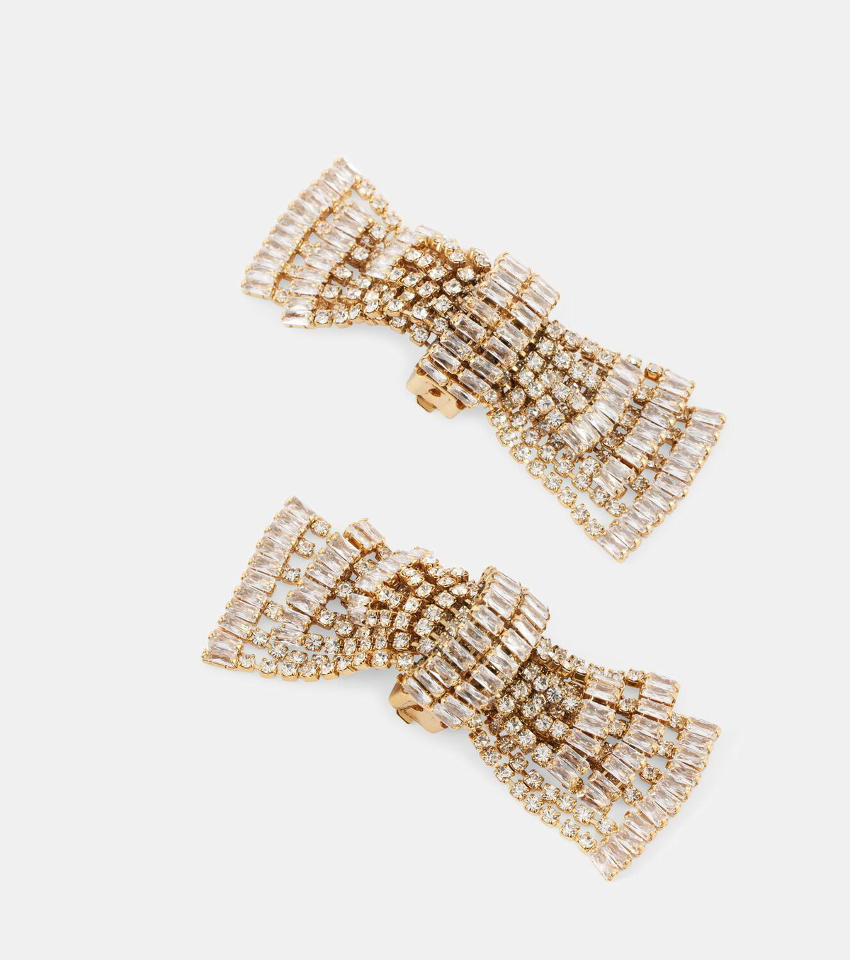 Alessandra Rich Bow crystal-embellished earrings