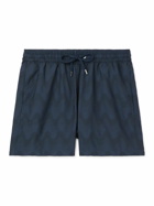 Frescobol Carioca - Straight-Leg Short-Length Jacquard Swim Shorts - Blue